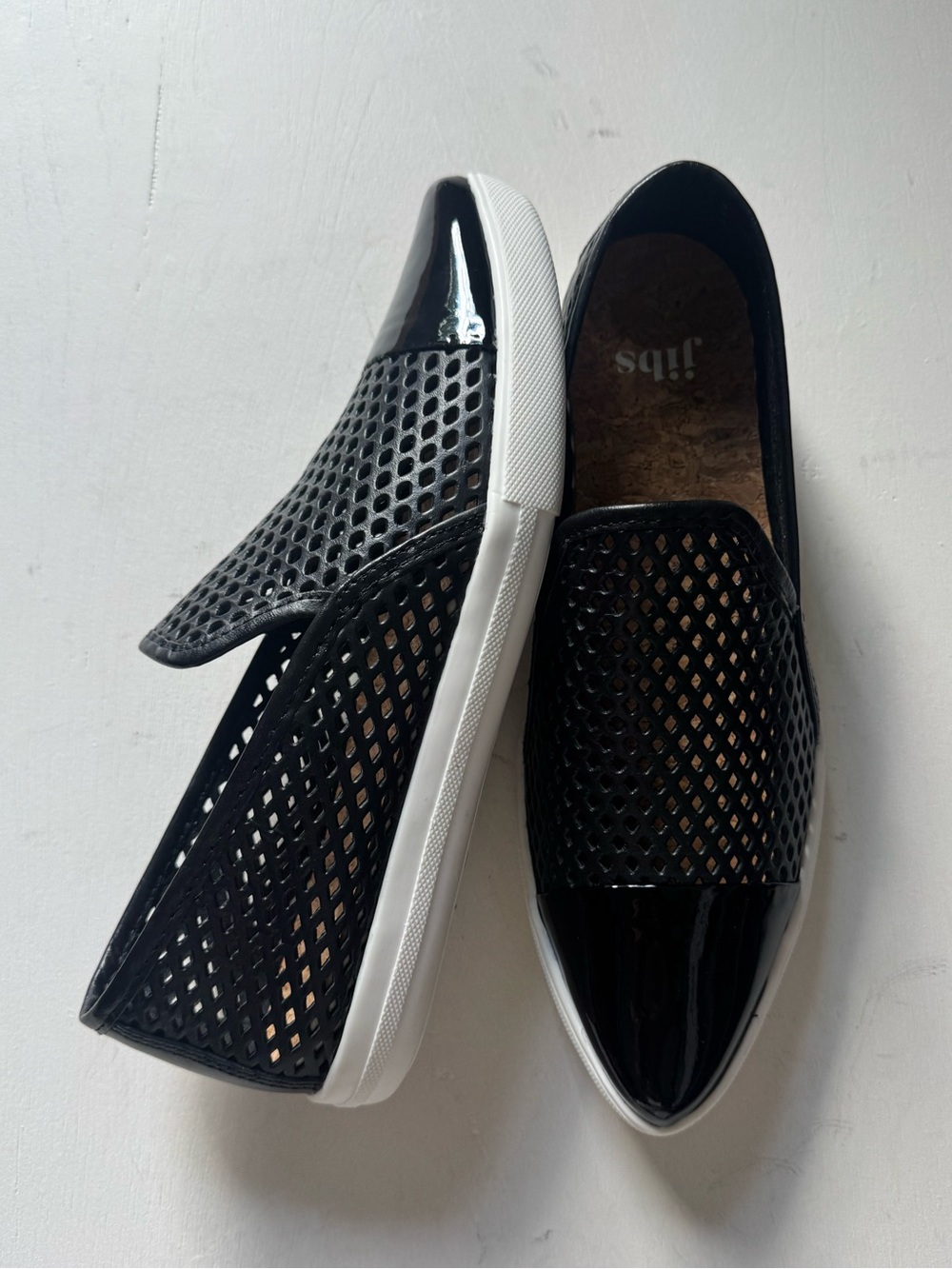 Jibs Slim Slip On Sneakers in Black/Onyx Leather - Picture 6 of 12
